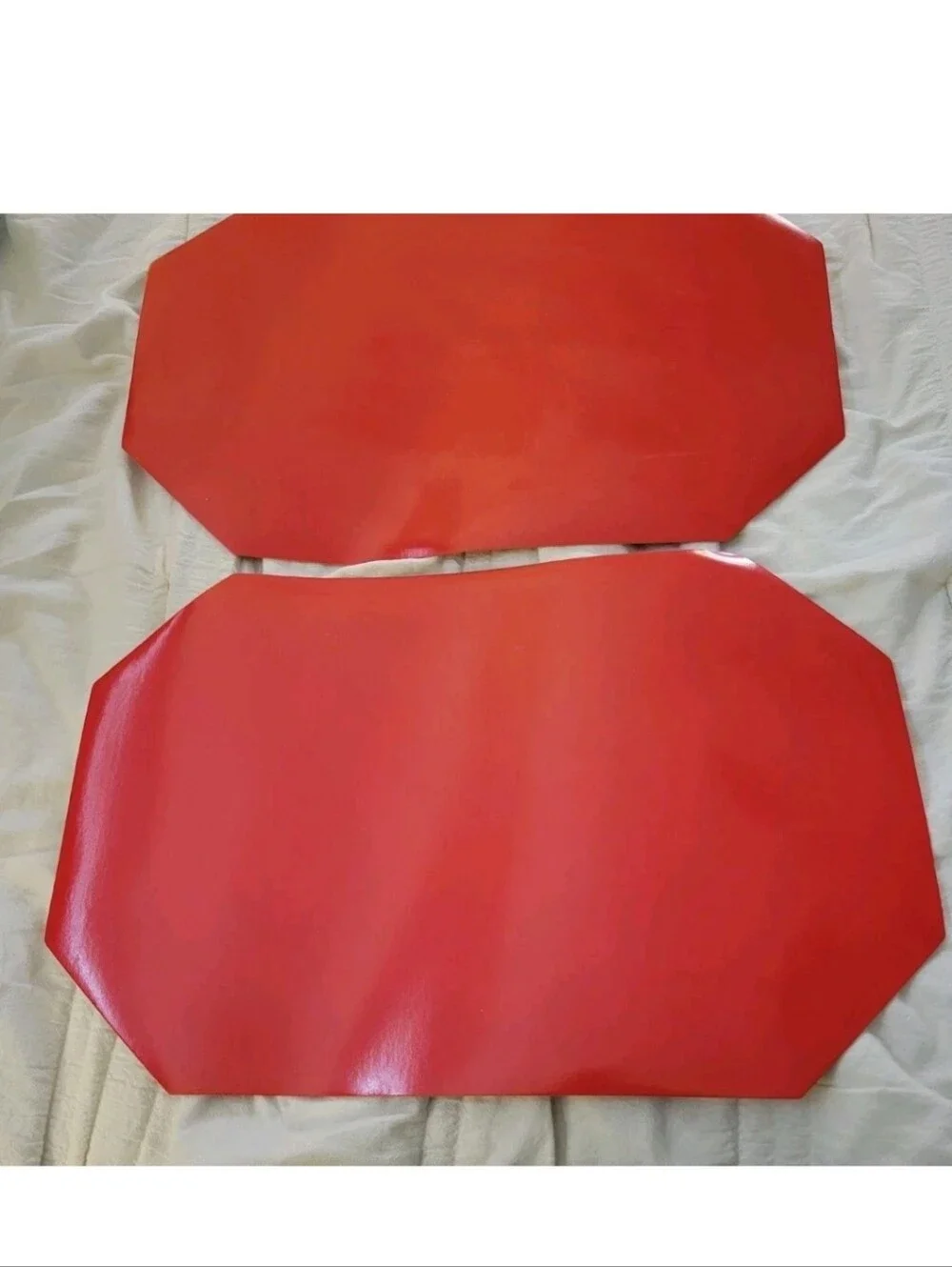 Vintage Foam Vinyl Placements Set 4 Bright Red Retro 80s 90s Rectangular